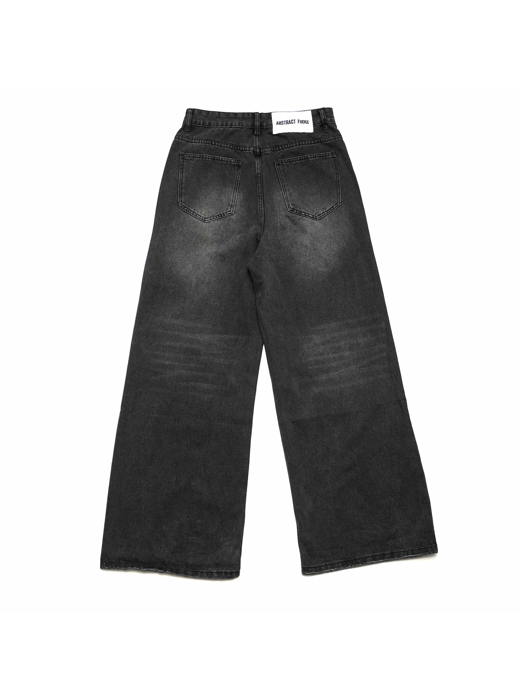 10月下旬発送 wide leg jeans angel black