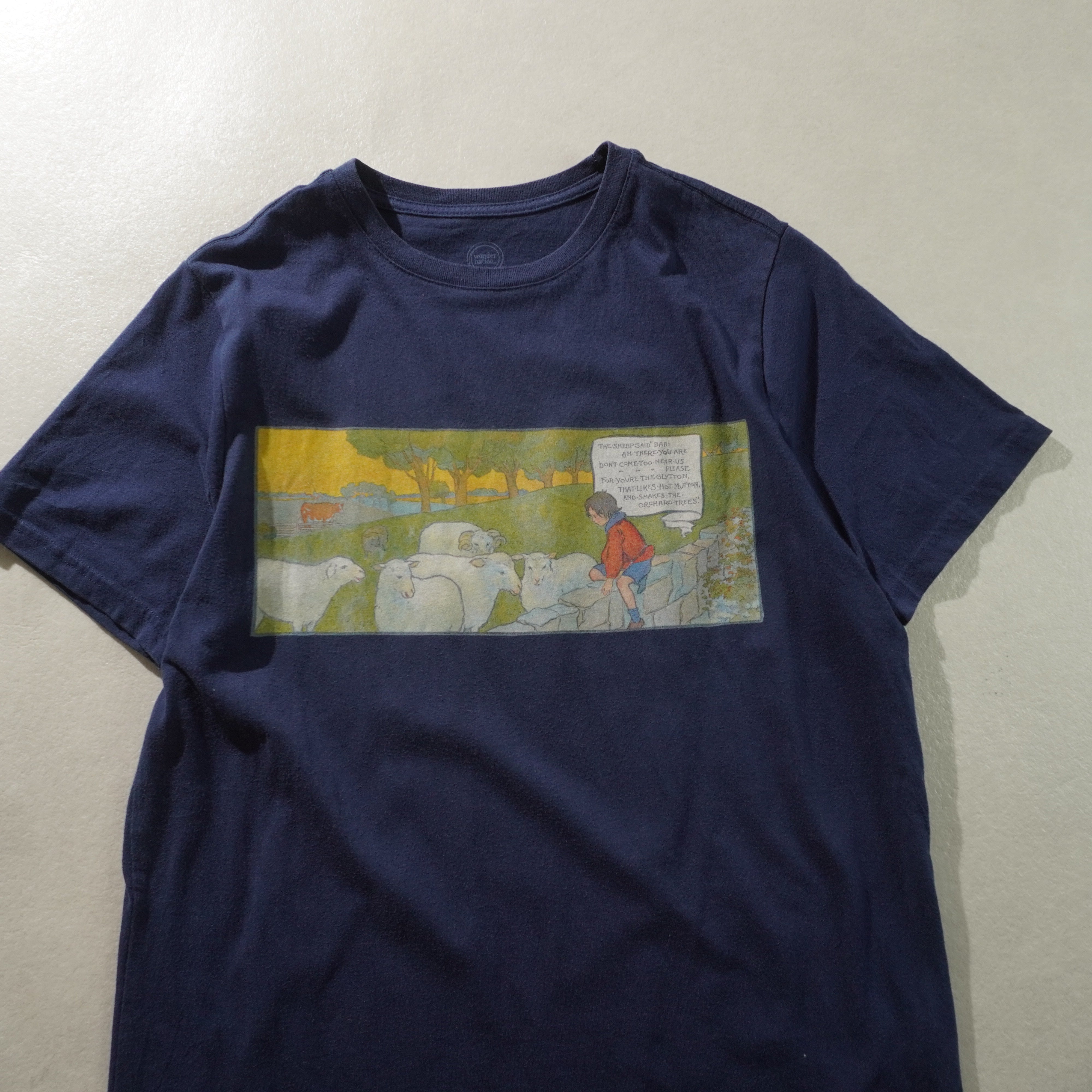 sheep & boy tee navy size XL