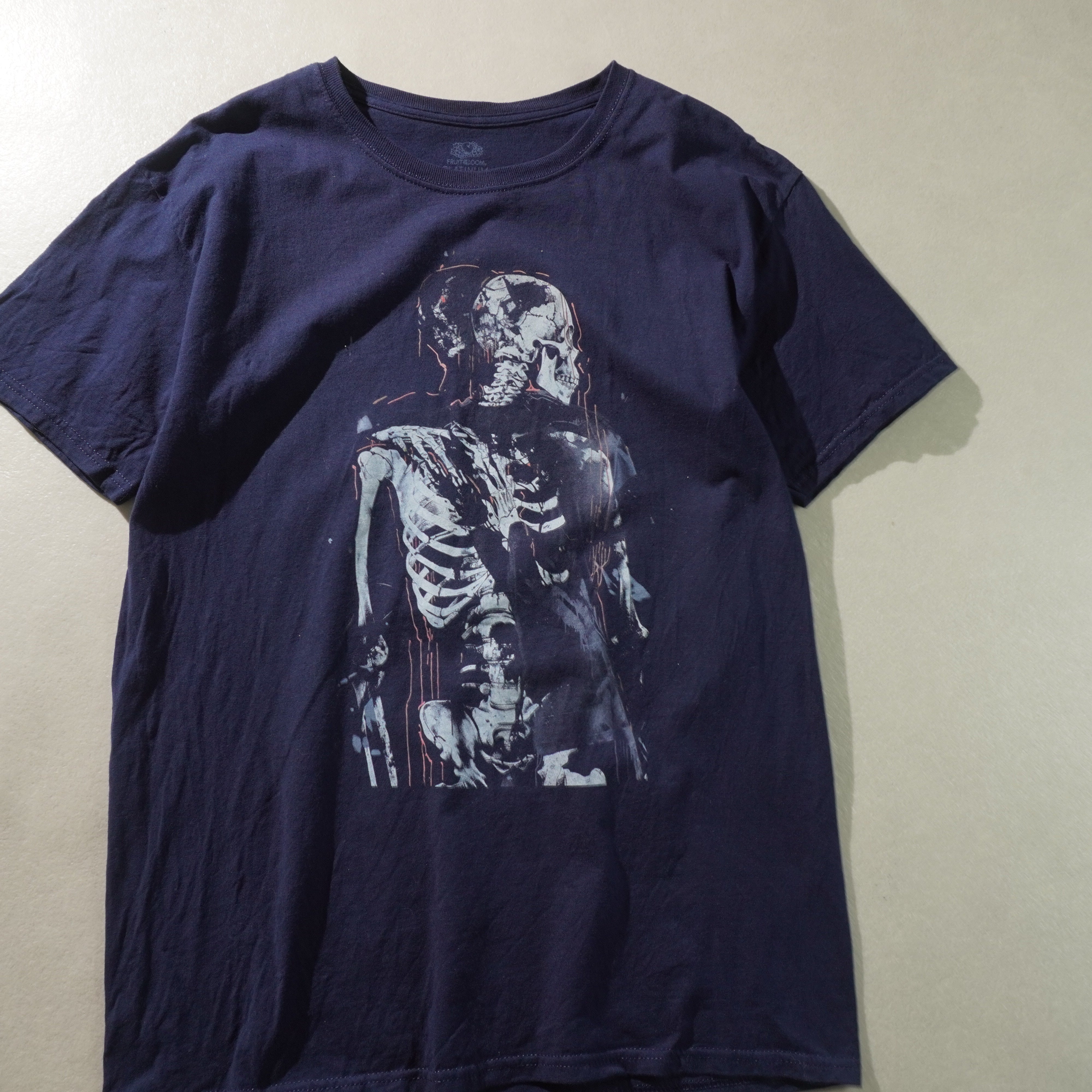 skeleton tee navy size M