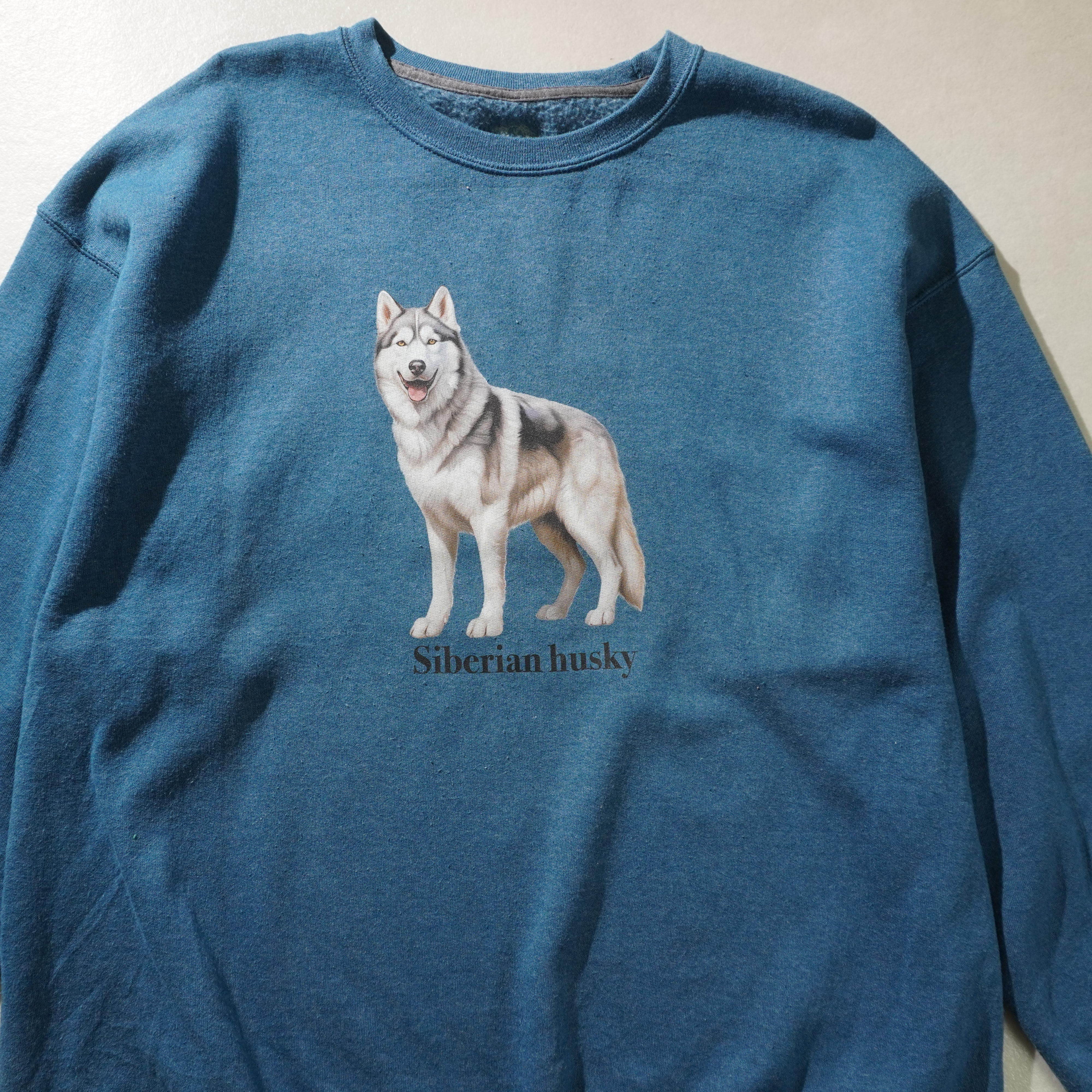 siberian husky sweat blue size XL