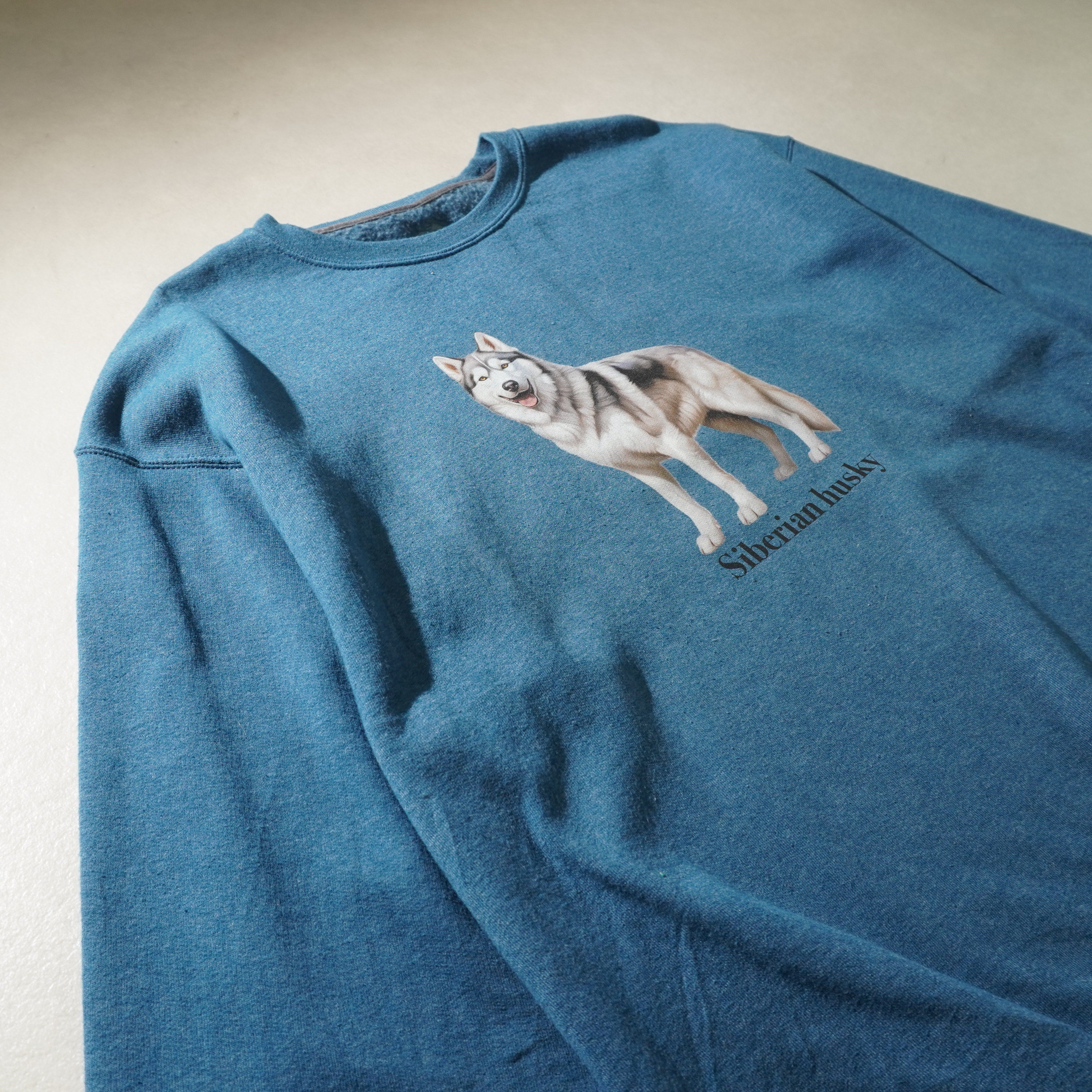 siberian husky sweat blue size XL