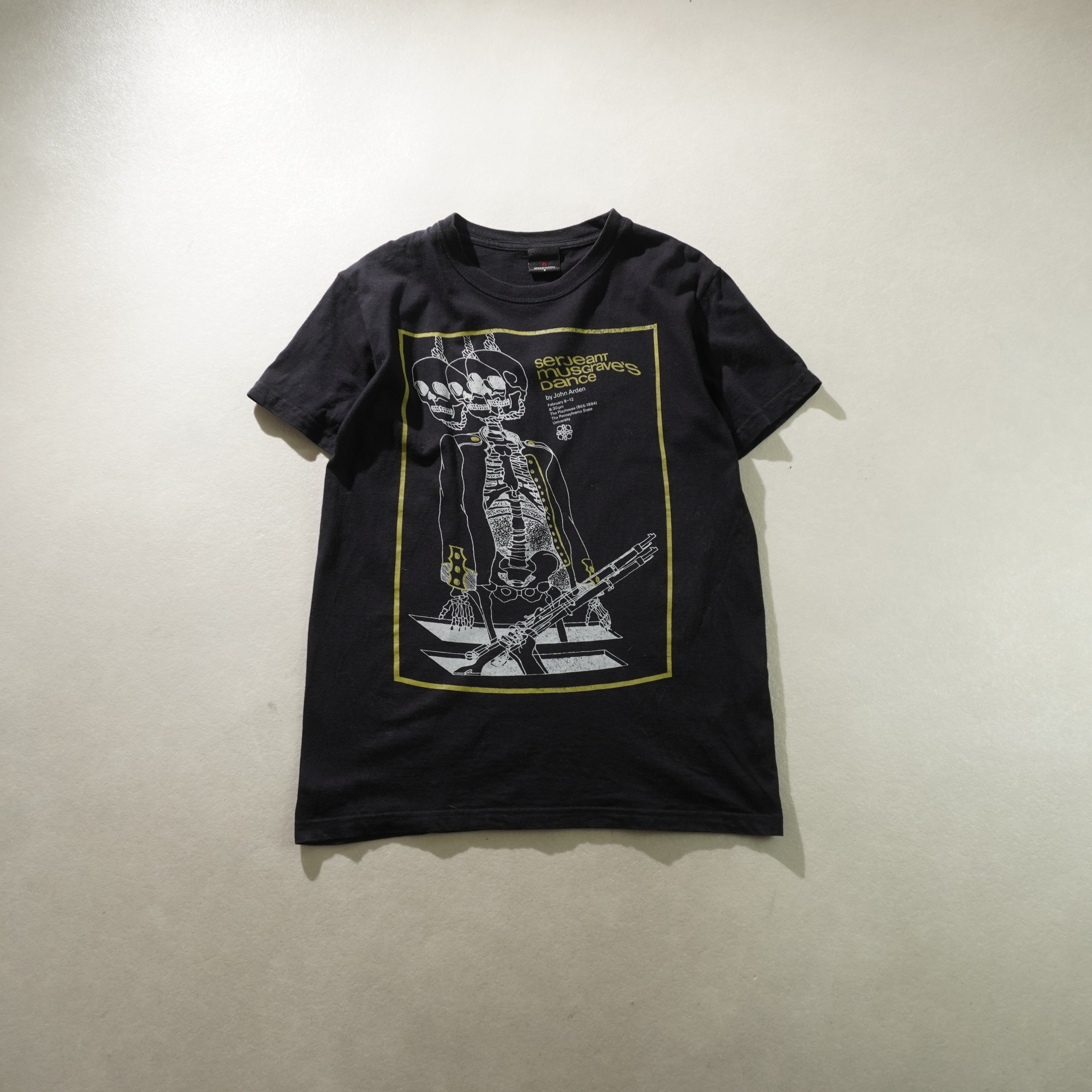 skeleton tee black size S