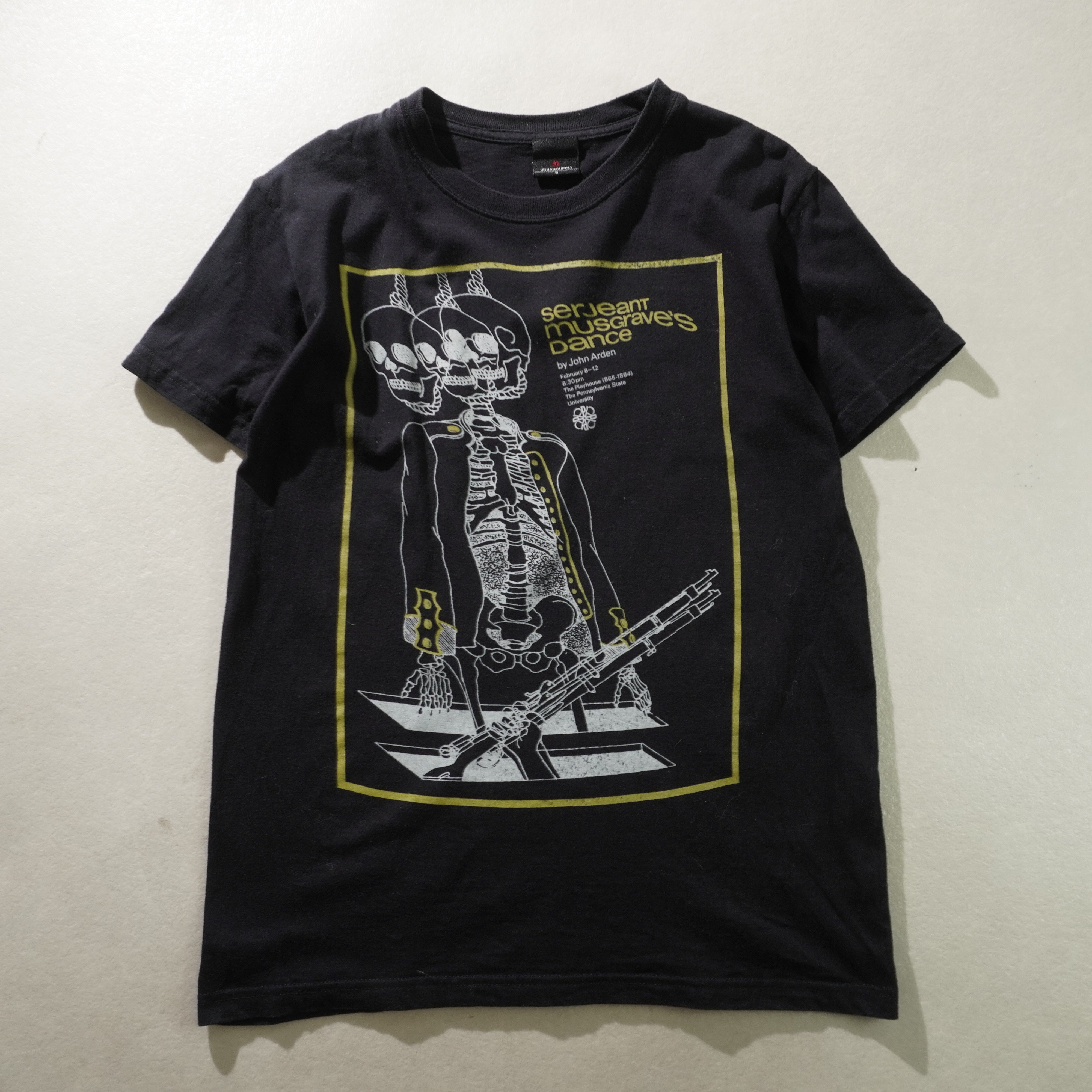 skeleton tee black size S