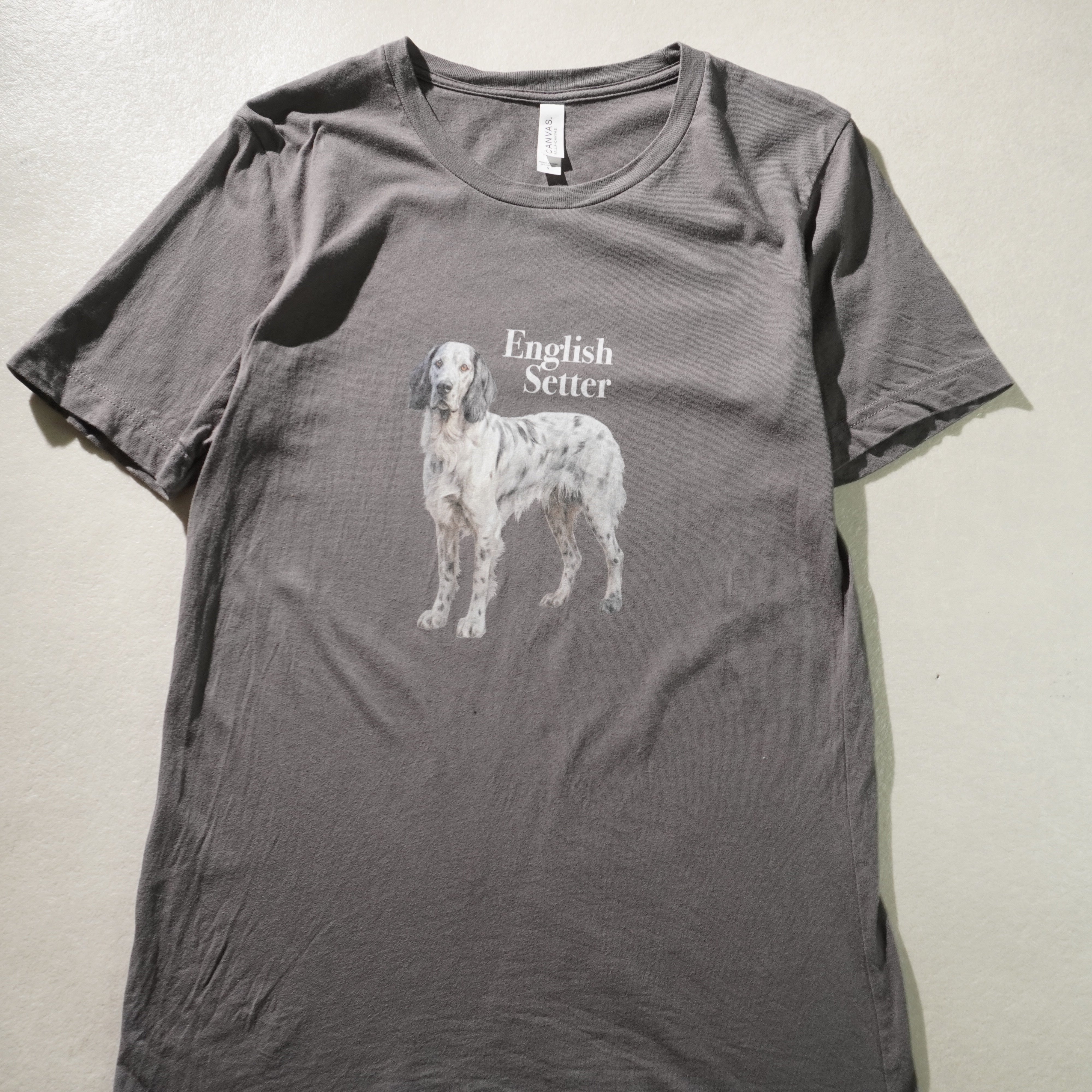 english setter tee gray size S