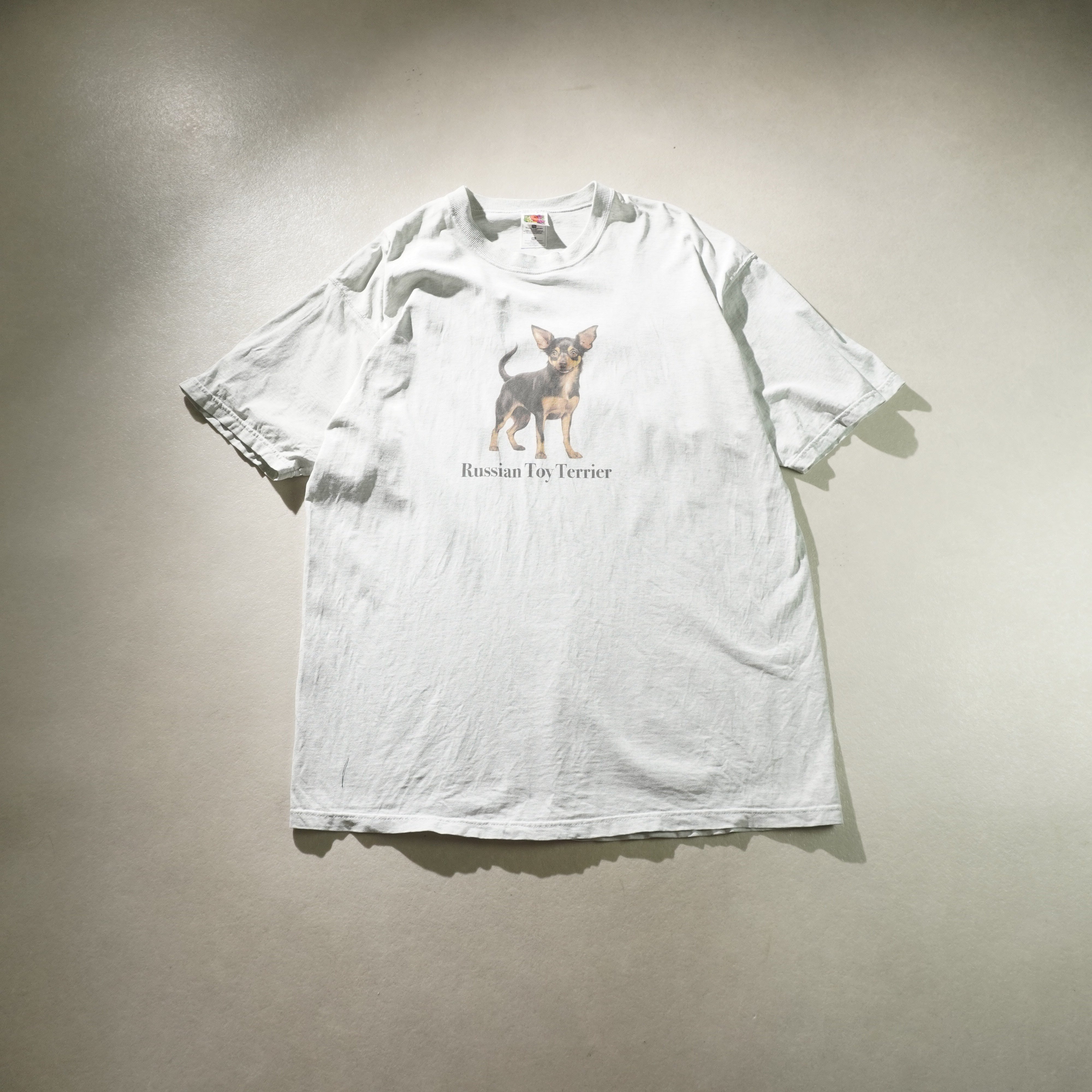 russian toy terrier tee white size XL