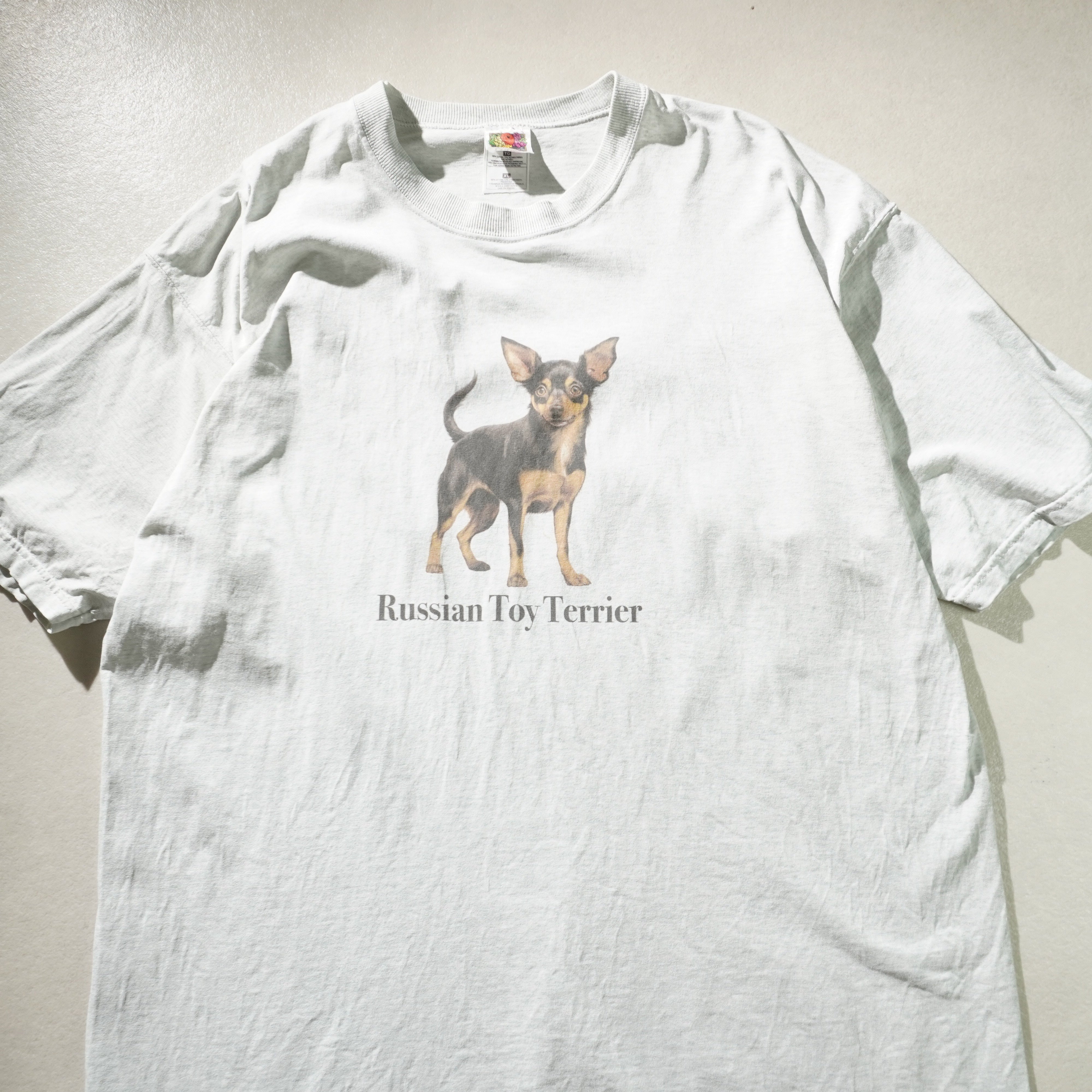 russian toy terrier tee white size XL