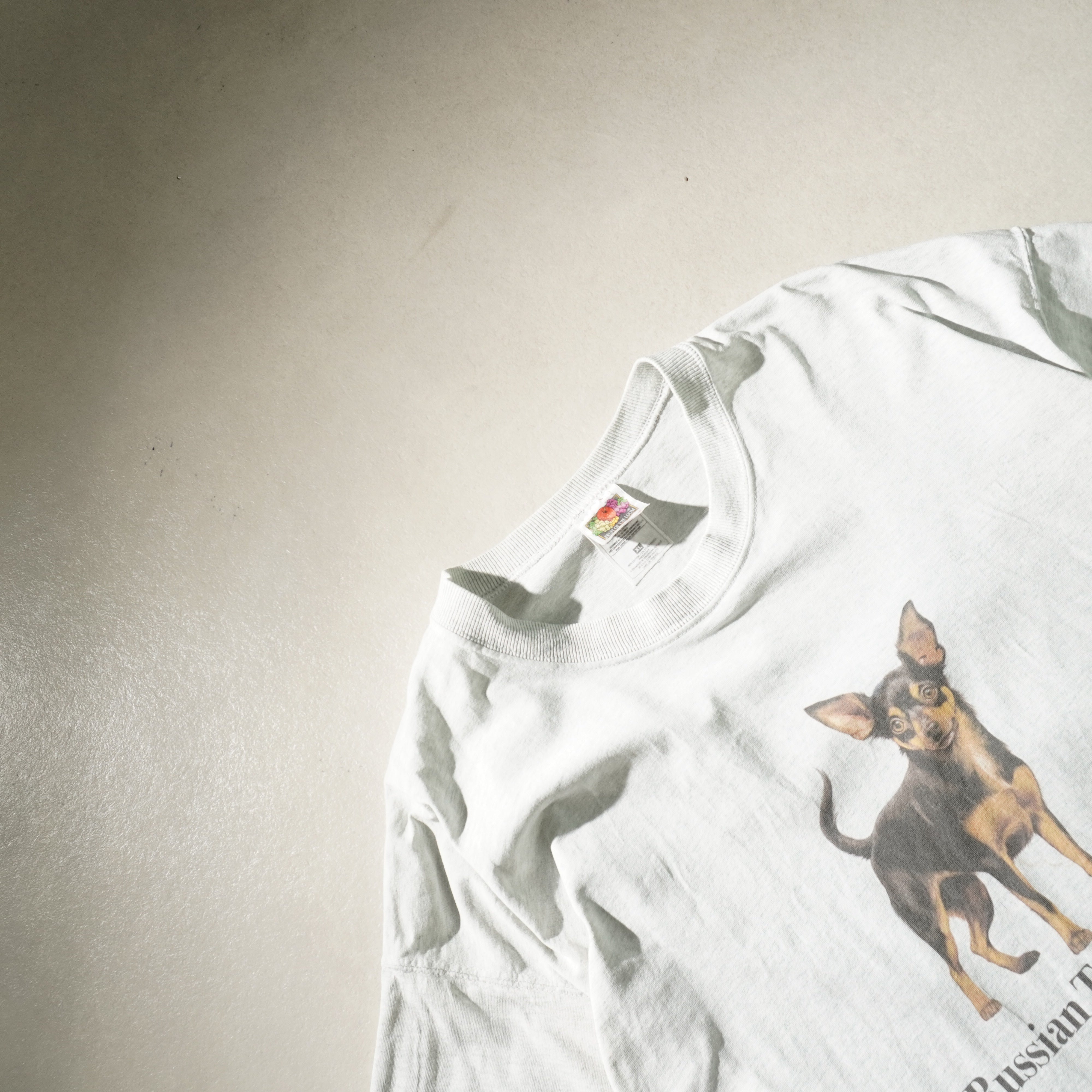 russian toy terrier tee white size XL