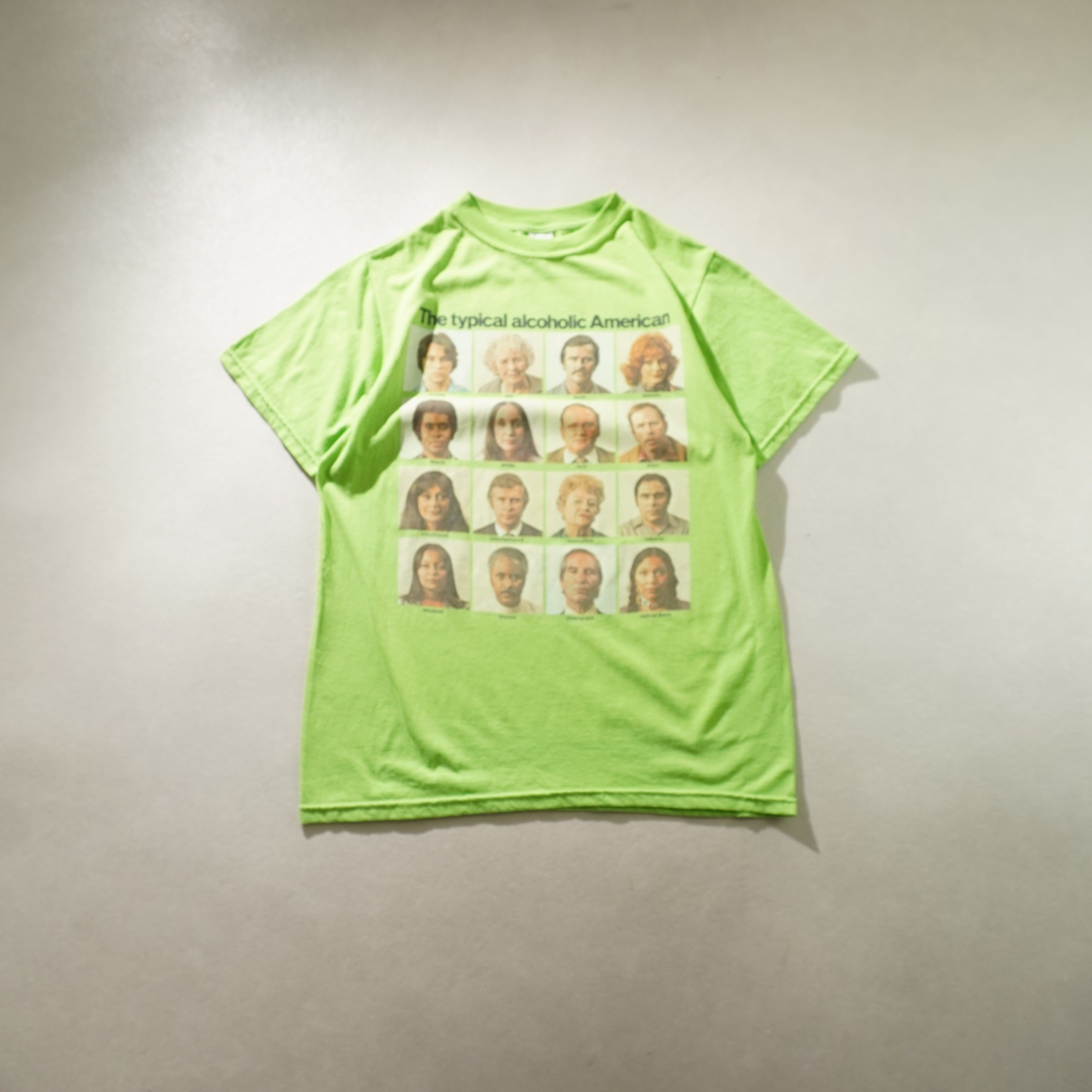 typical alcoholic american tee lime size M