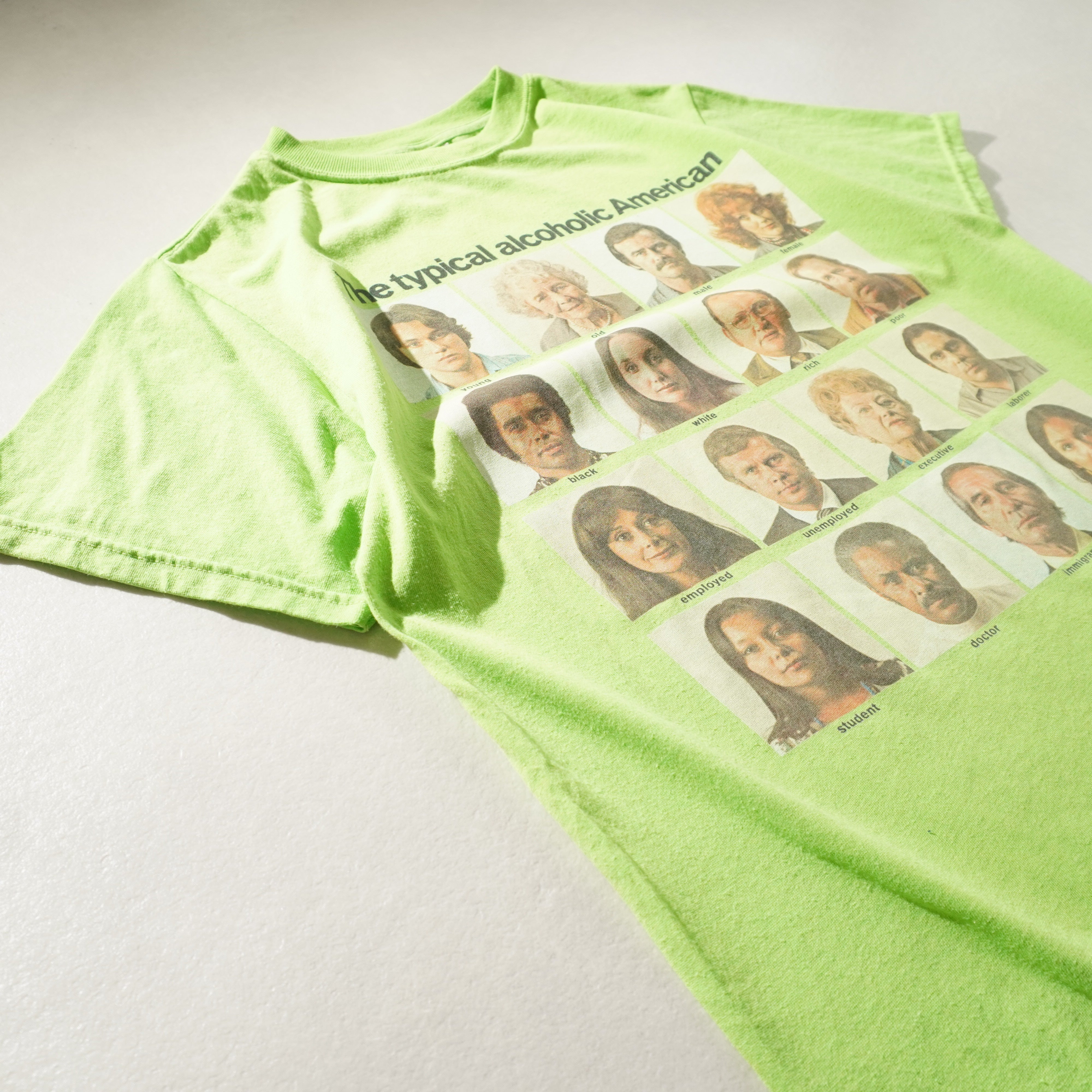 typical alcoholic american tee lime size M