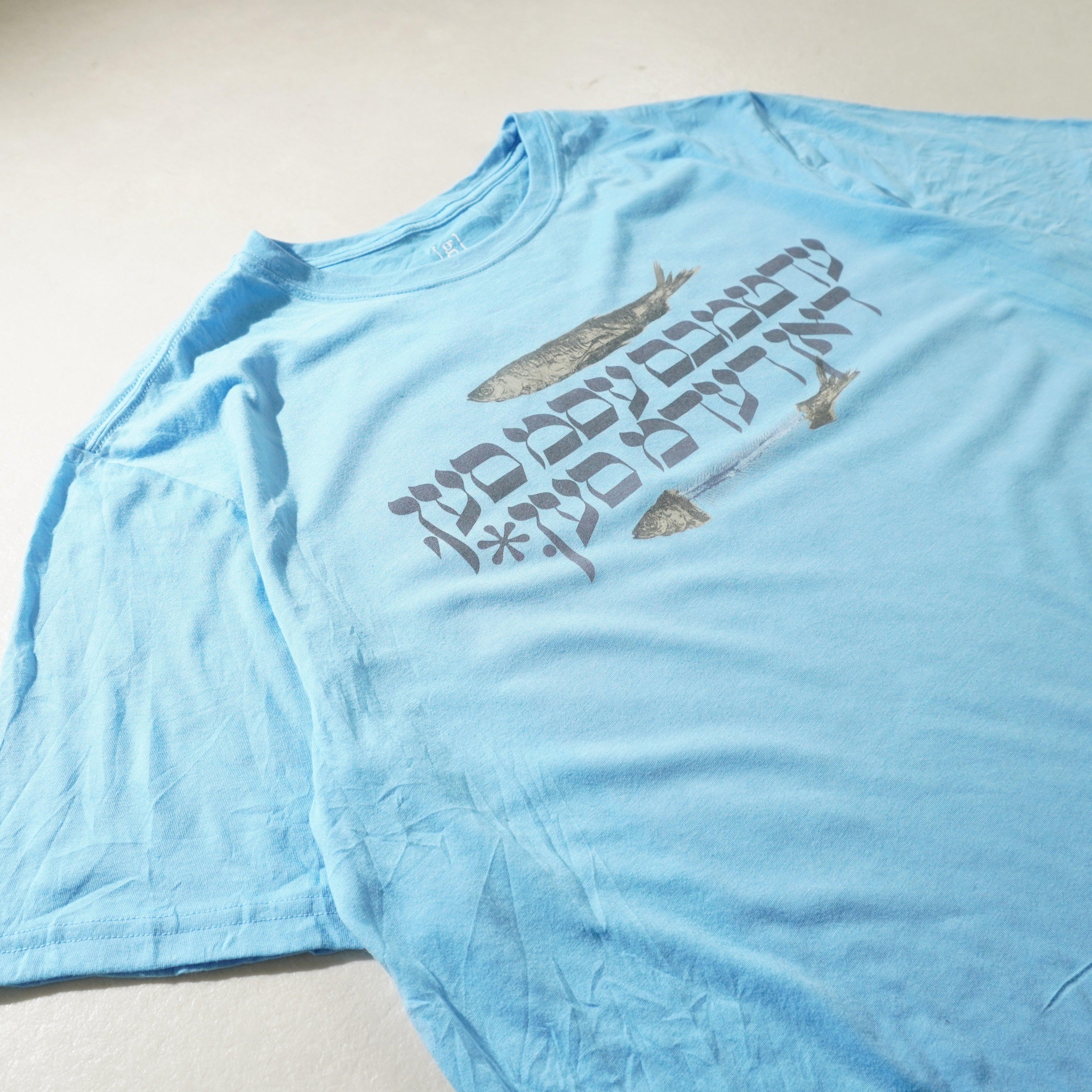 fish tee light blue size XL