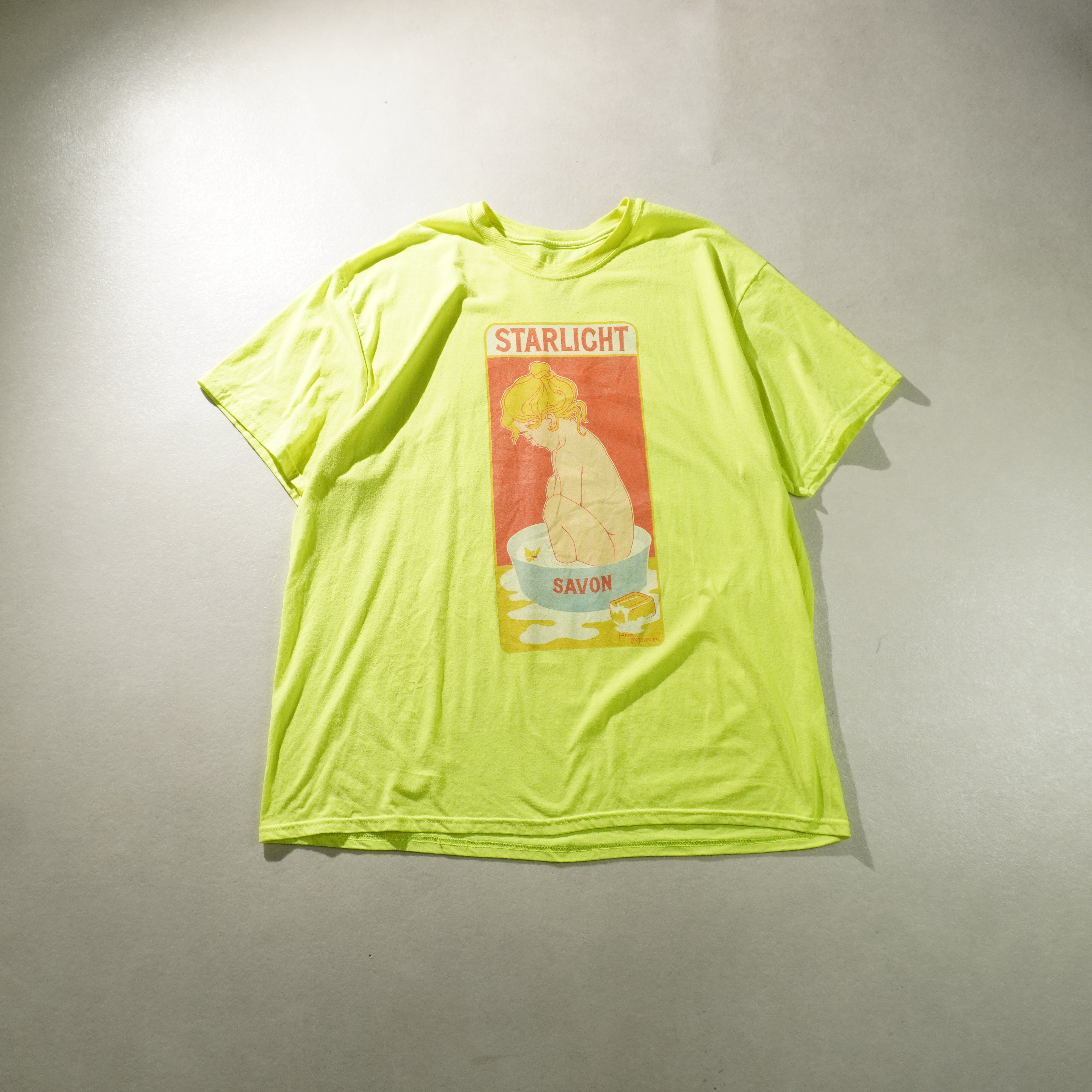 bath time tee neon yellow size 2XL
