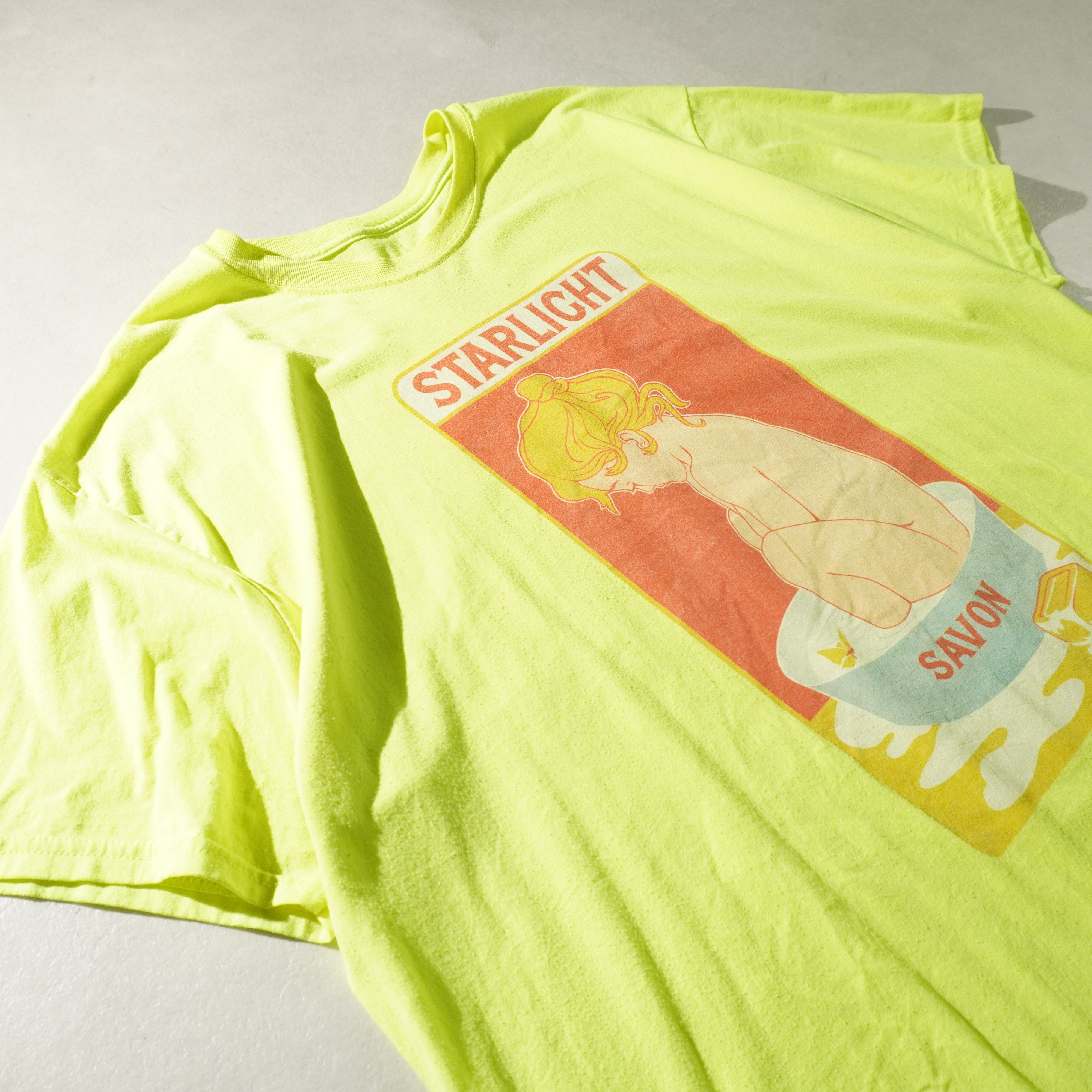 bath time tee neon yellow size 2XL