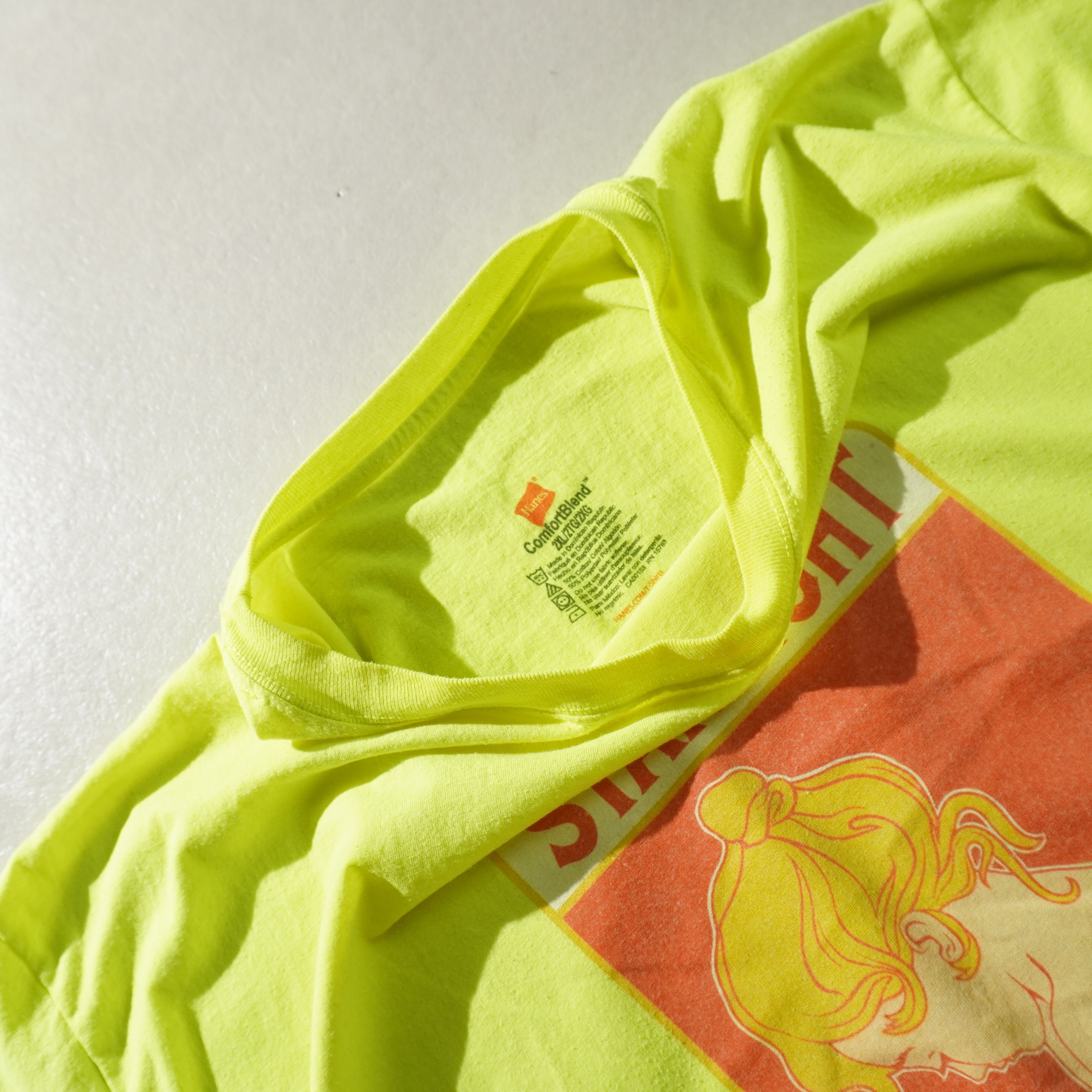 bath time tee neon yellow size 2XL