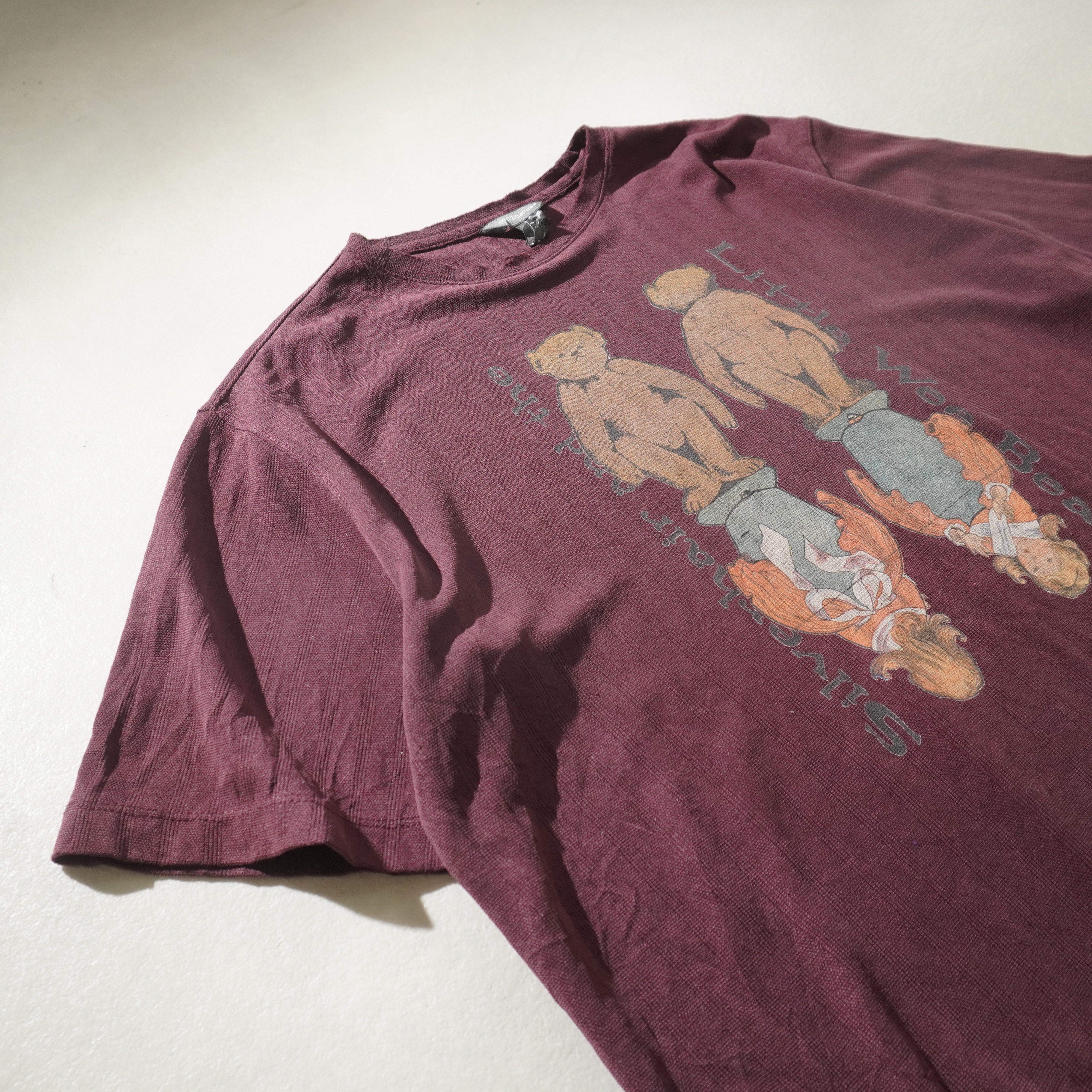 bear & girl tee bordeaux size L