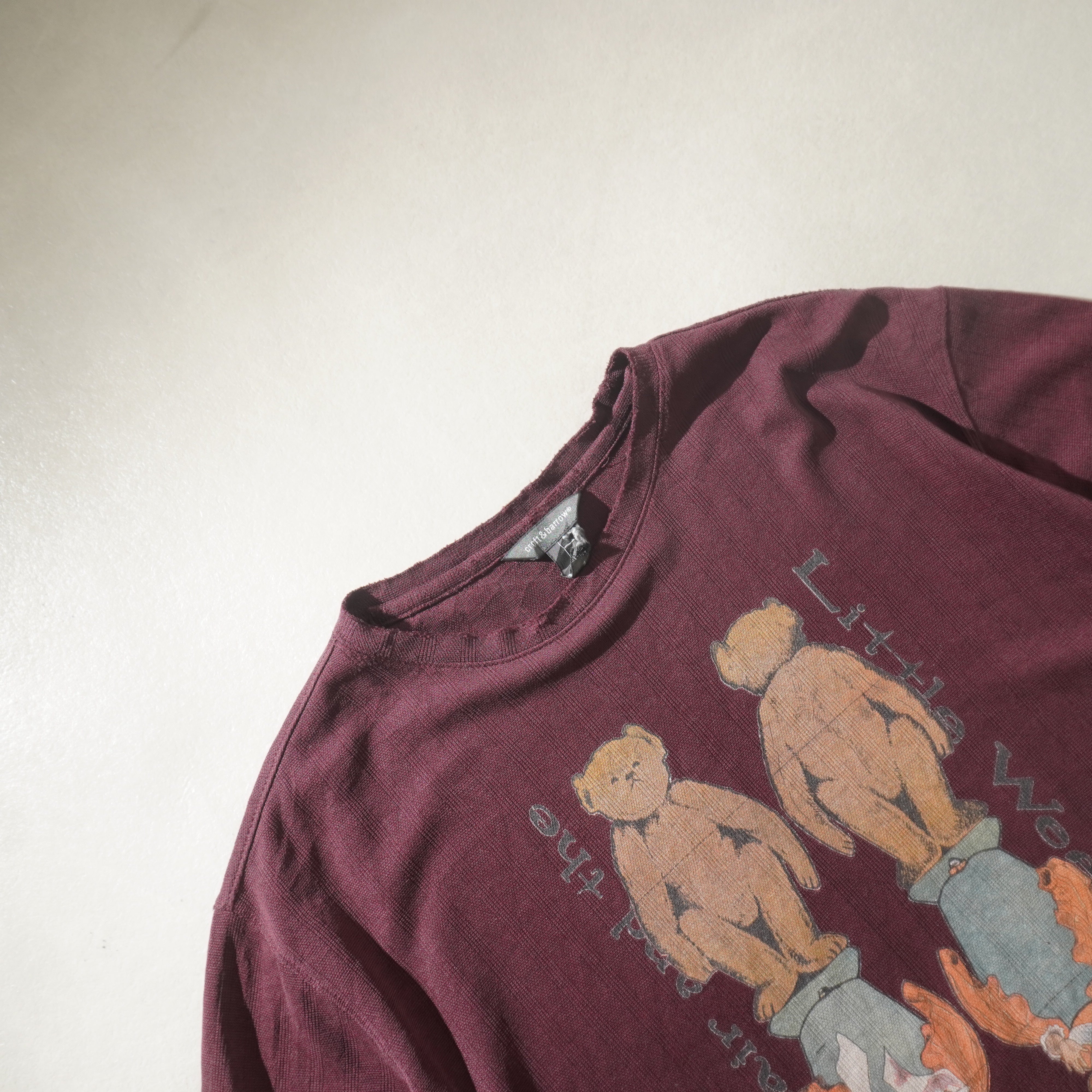 bear & girl tee bordeaux size L