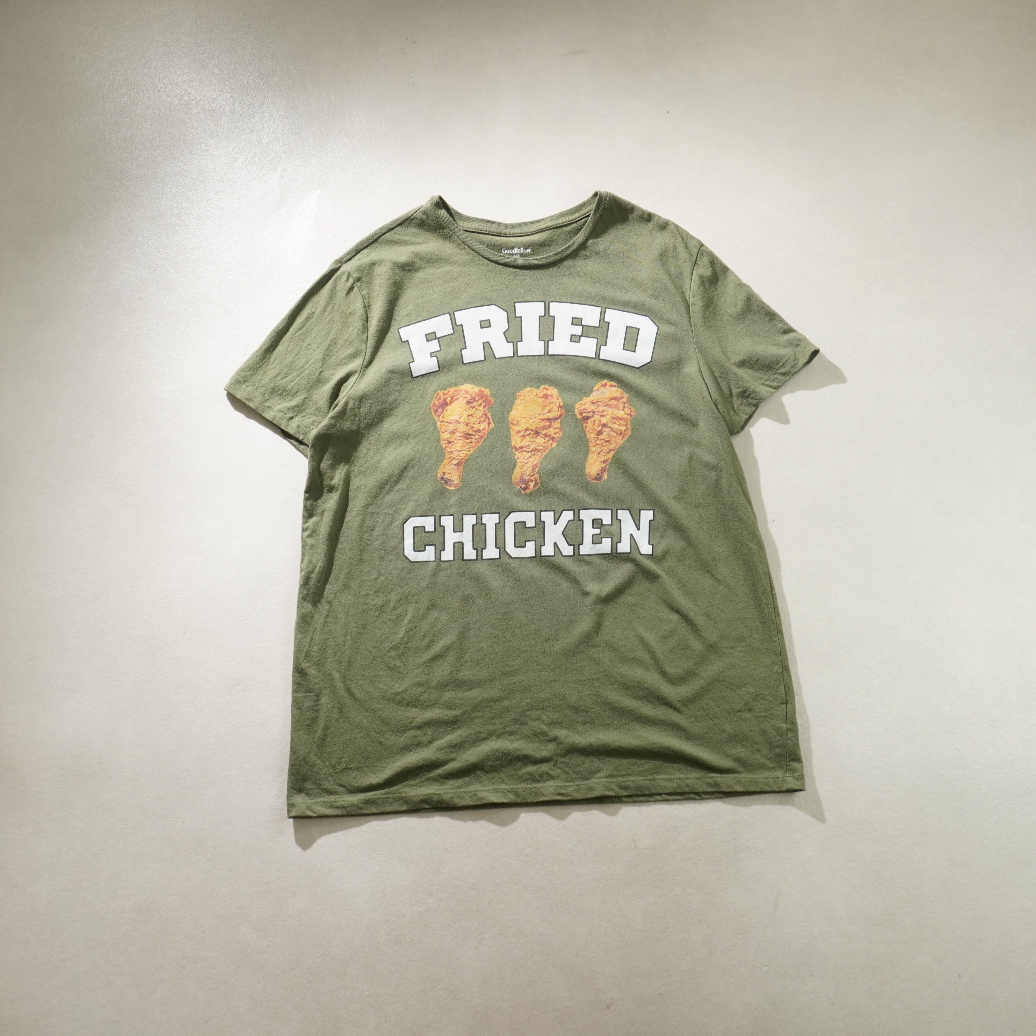 fried chicken tee khaki size XL