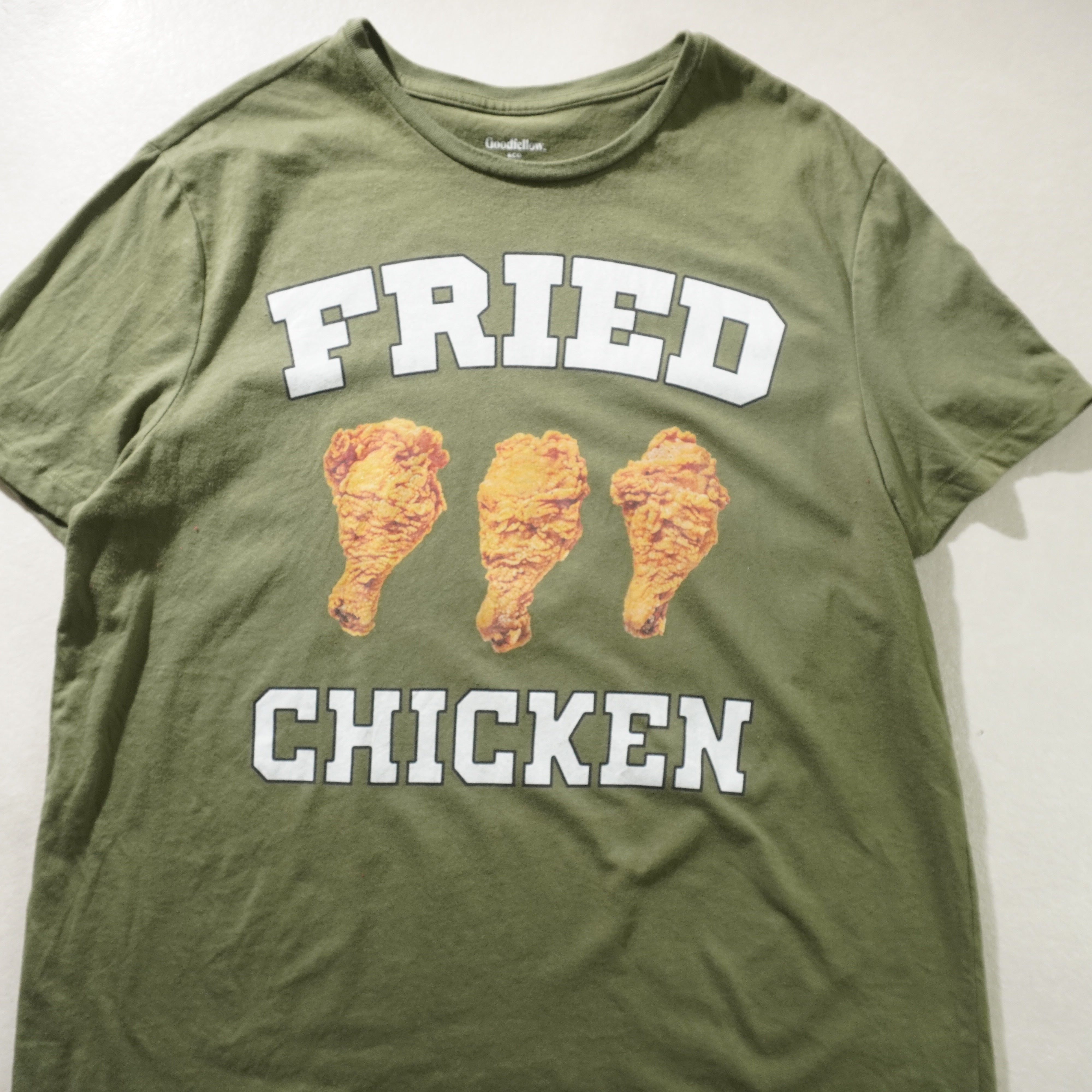 fried chicken tee khaki size XL