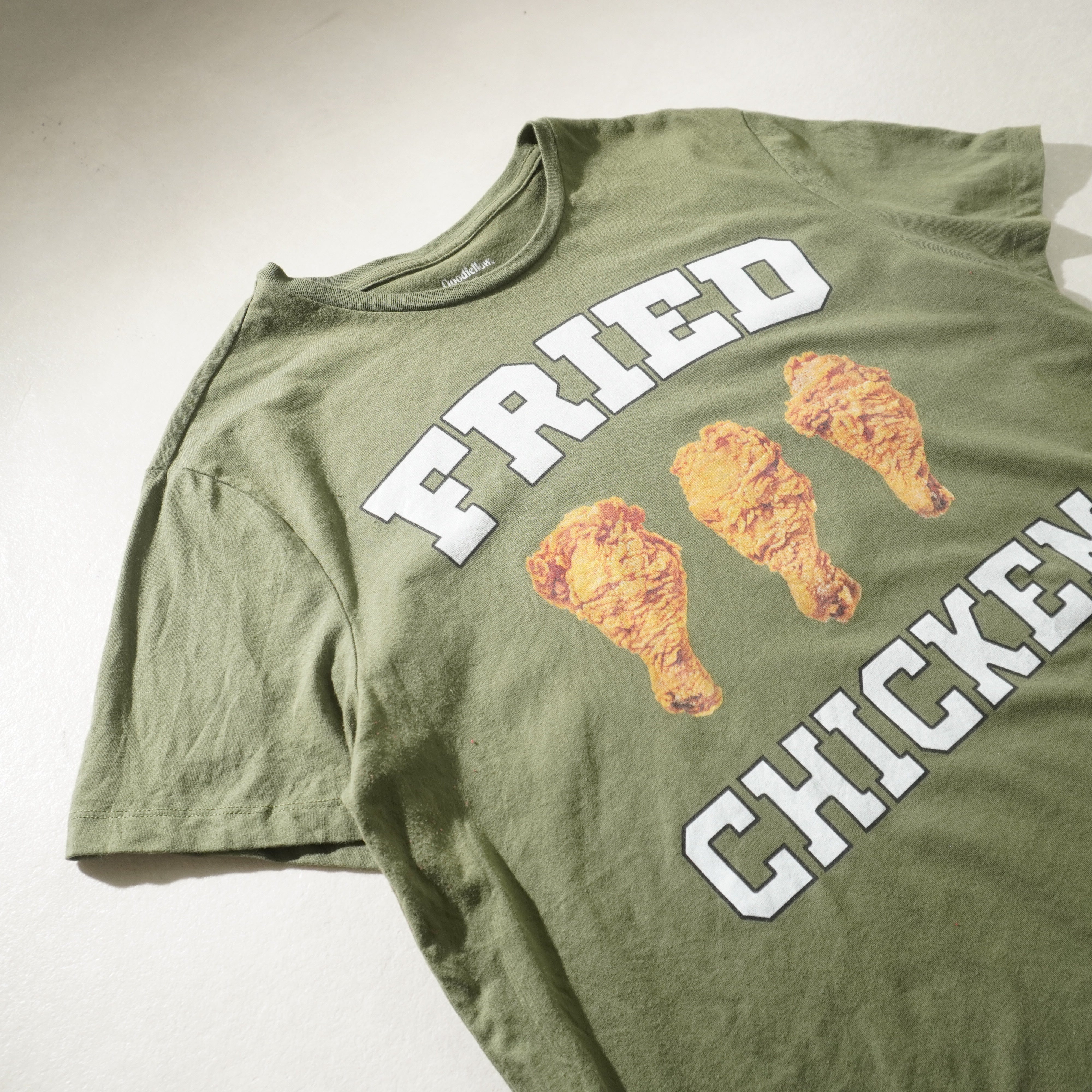 fried chicken tee khaki size XL