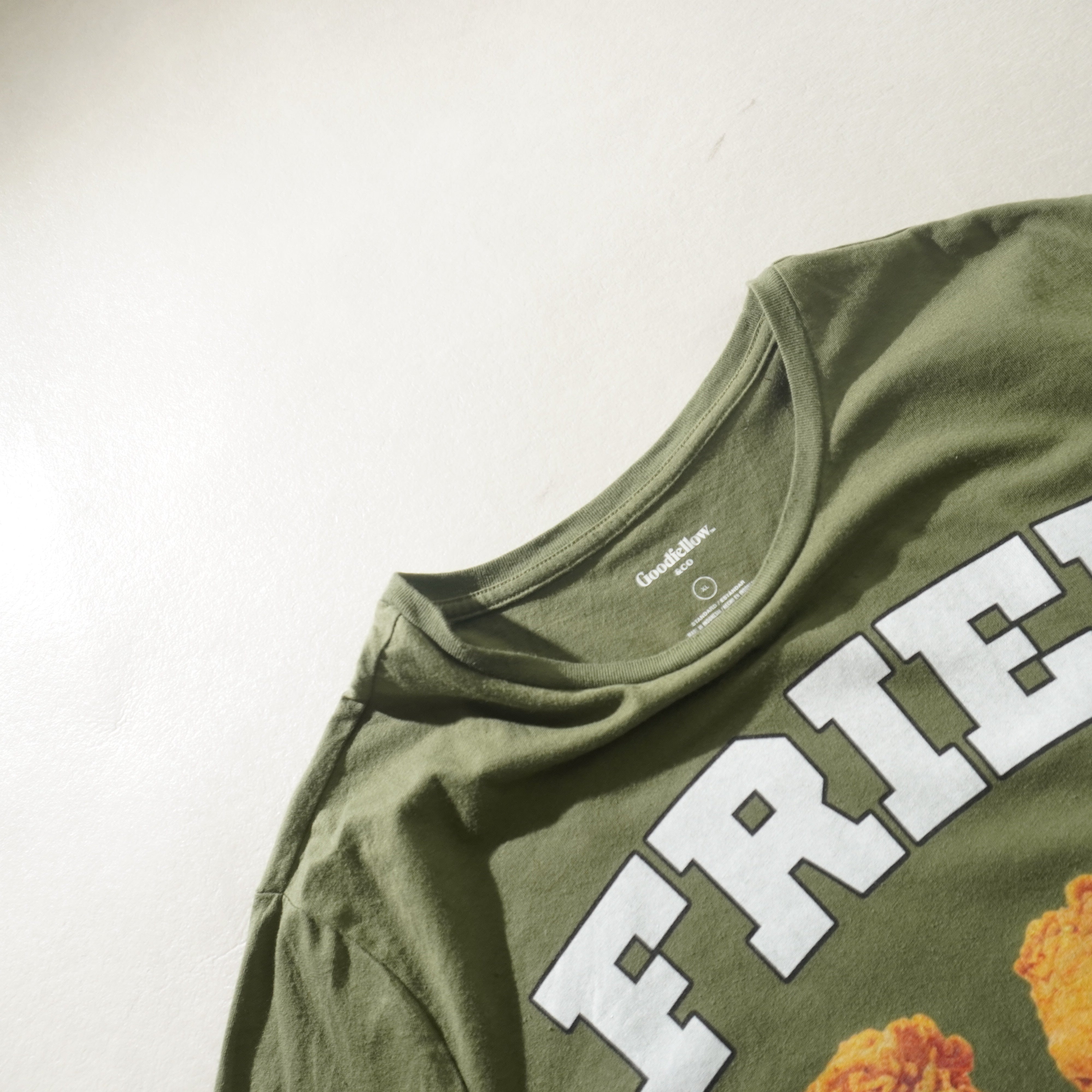 fried chicken tee khaki size XL