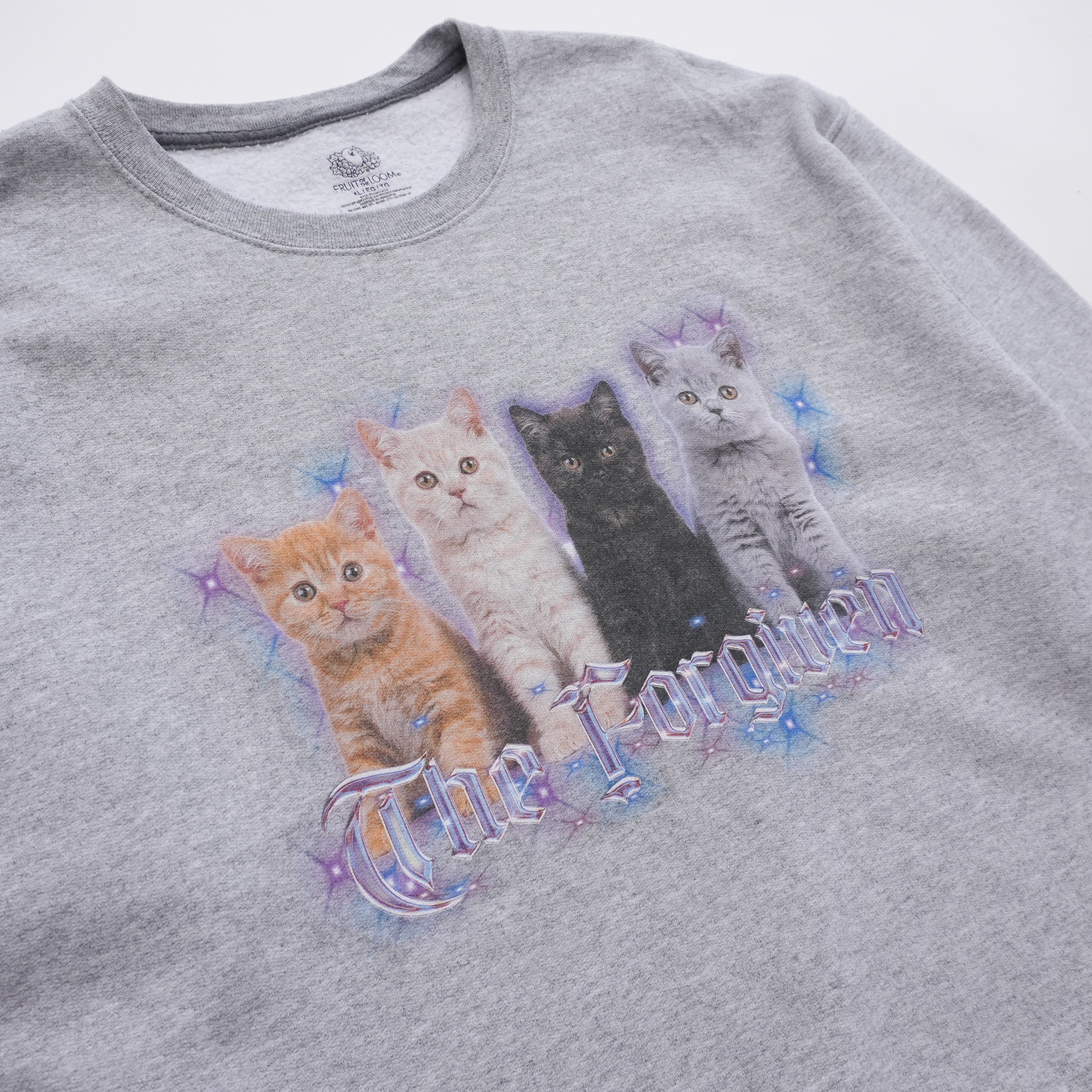 cat sweat light gray size XL