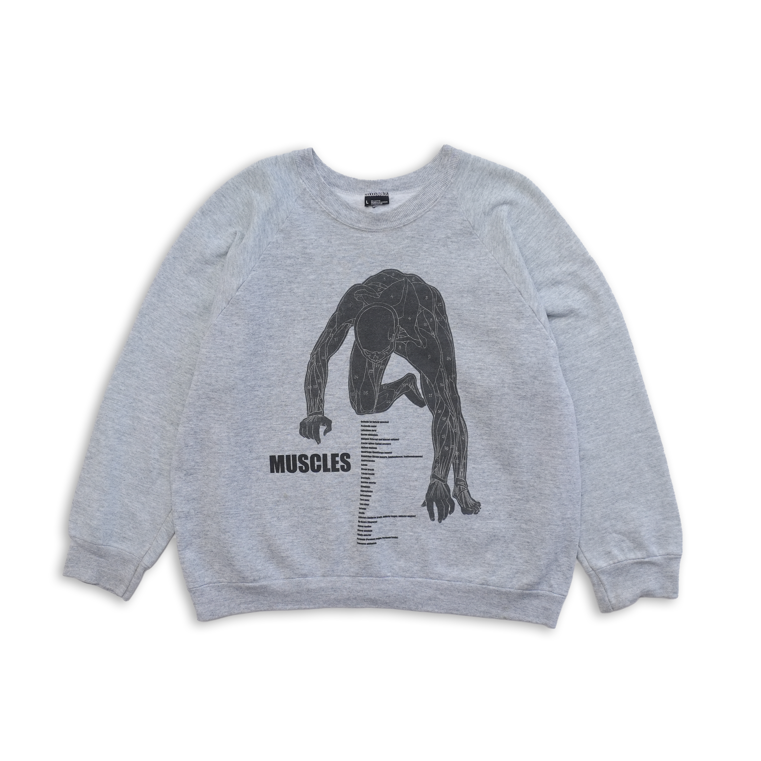 muscle sweat light gray size L