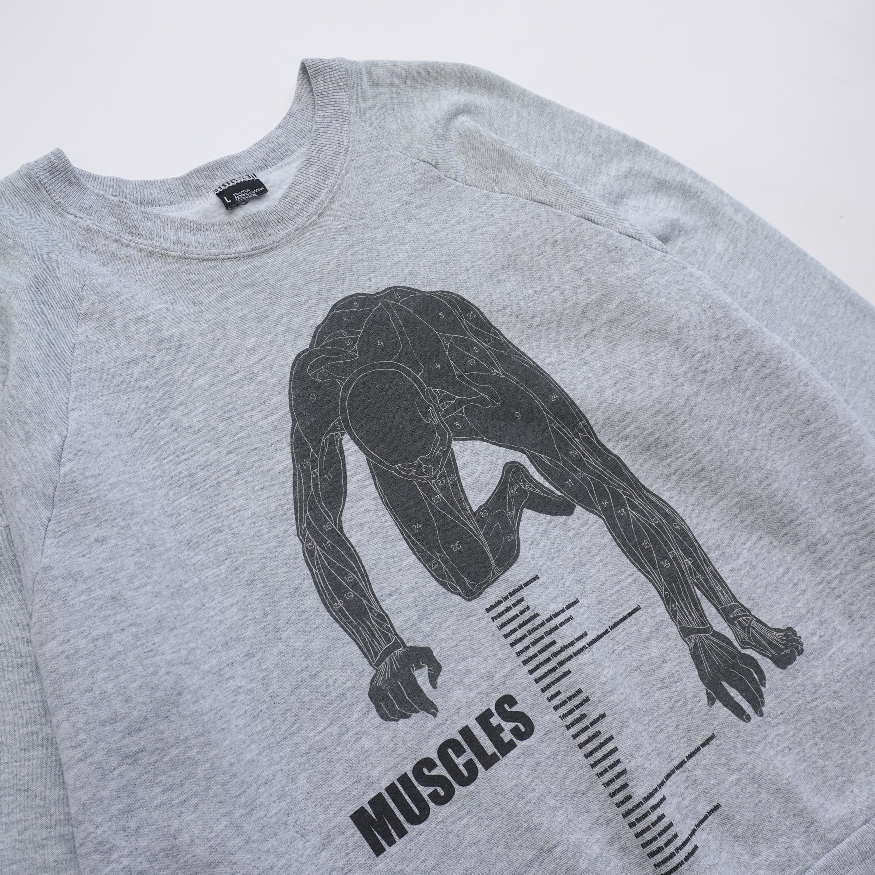 muscle sweat light gray size L