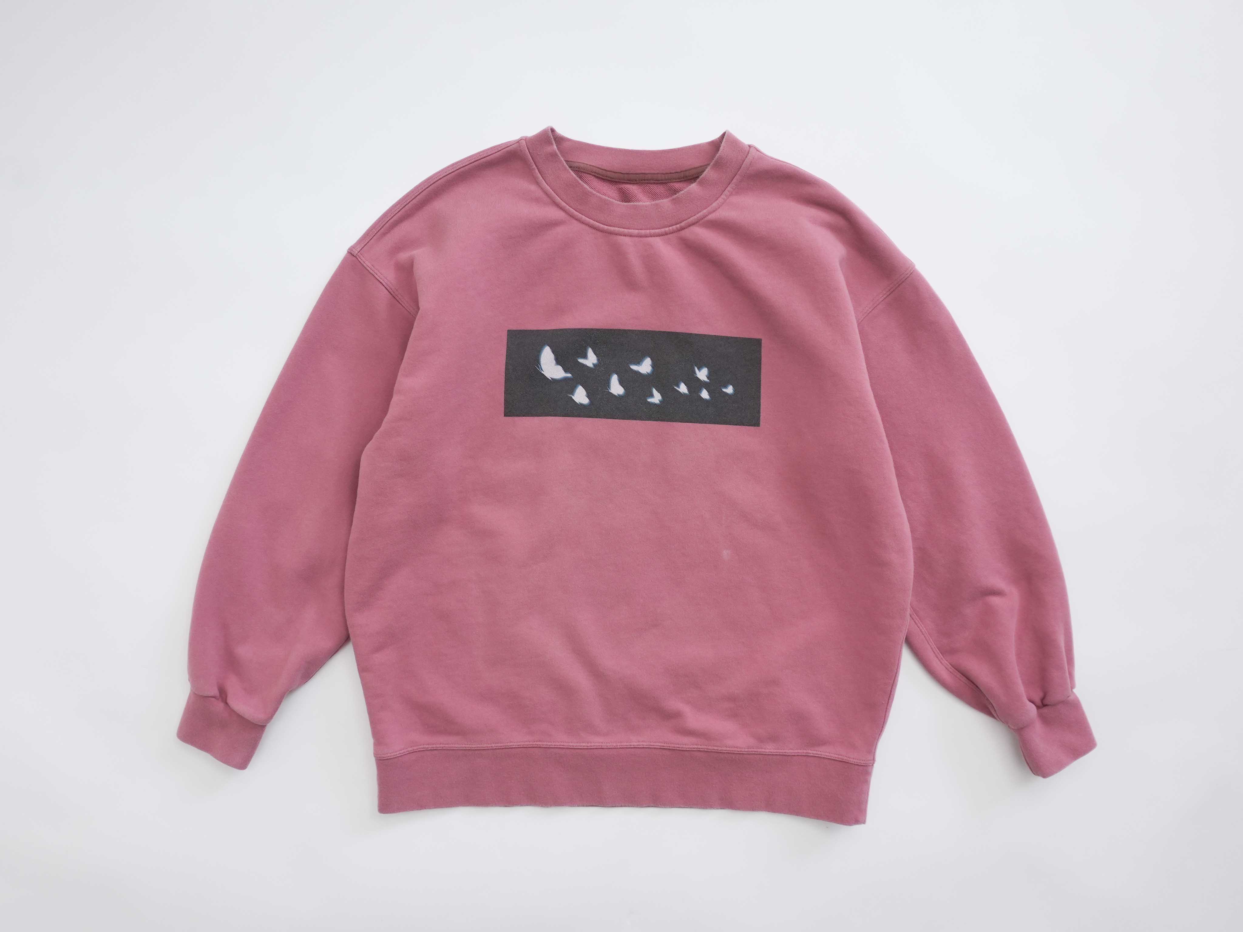 butterfly sweat pink size L