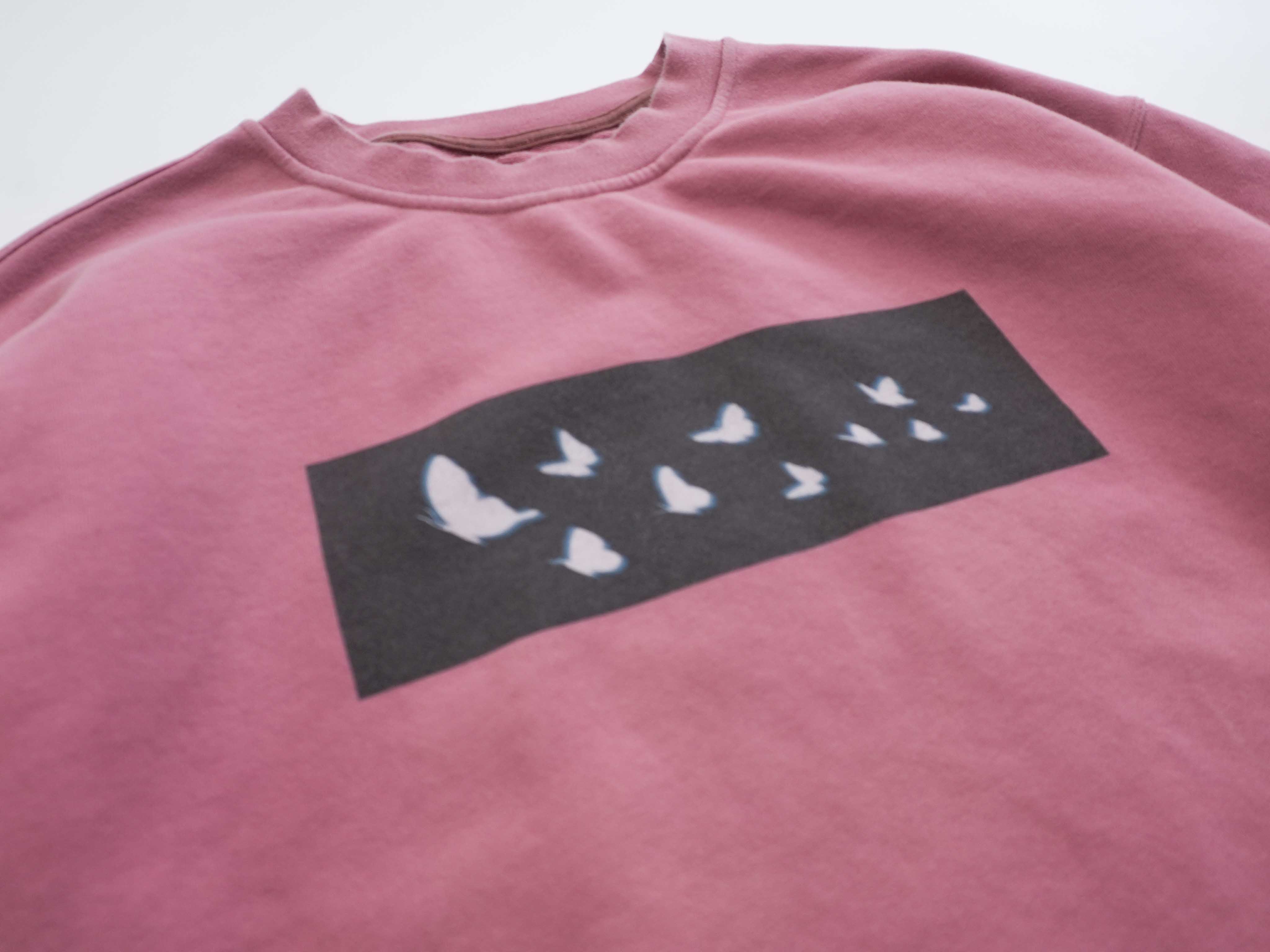butterfly sweat pink size L