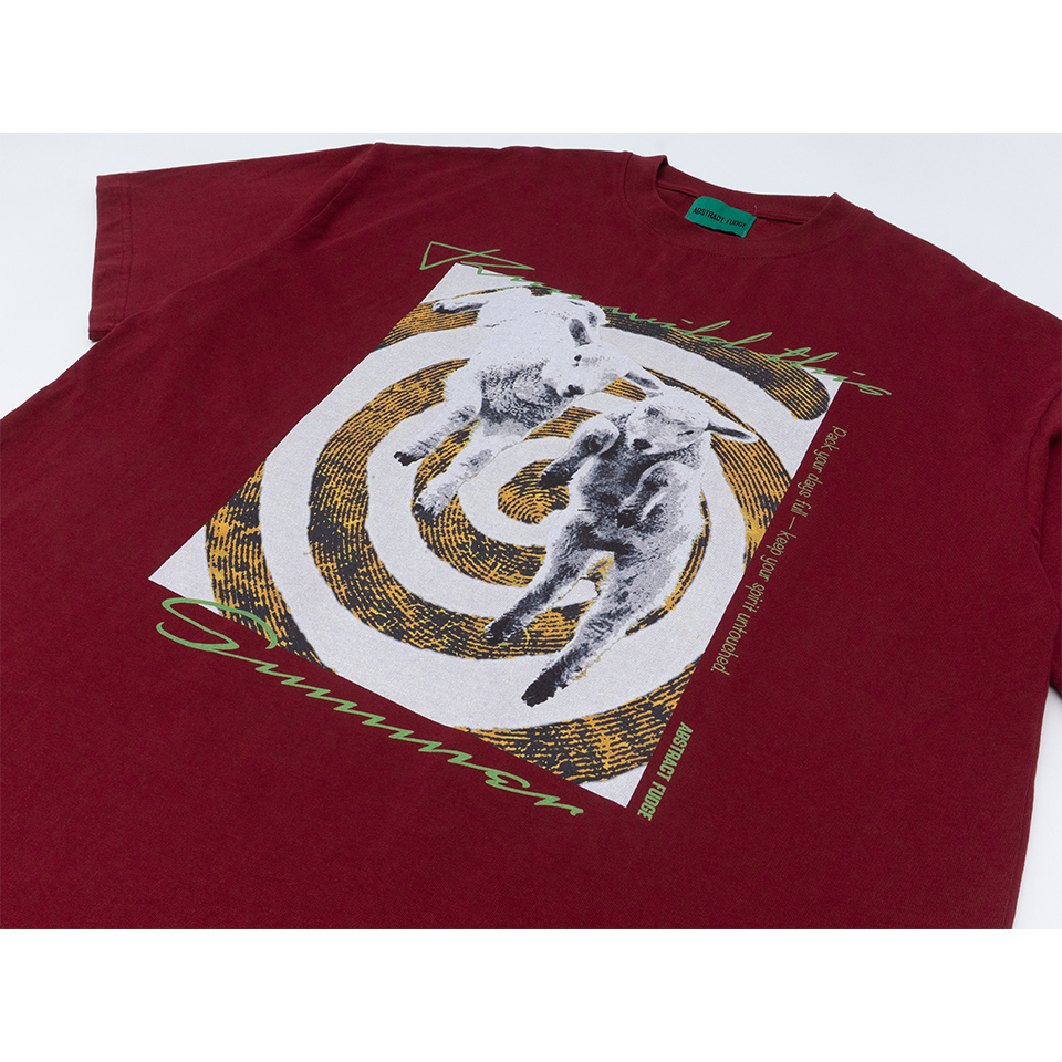 UNUSED sheep Tee wine red 8.1oz