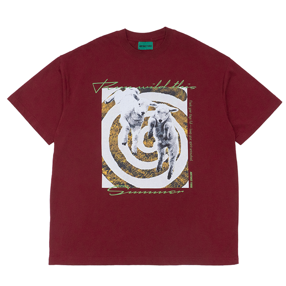 UNUSED sheep Tee wine red 8.1oz