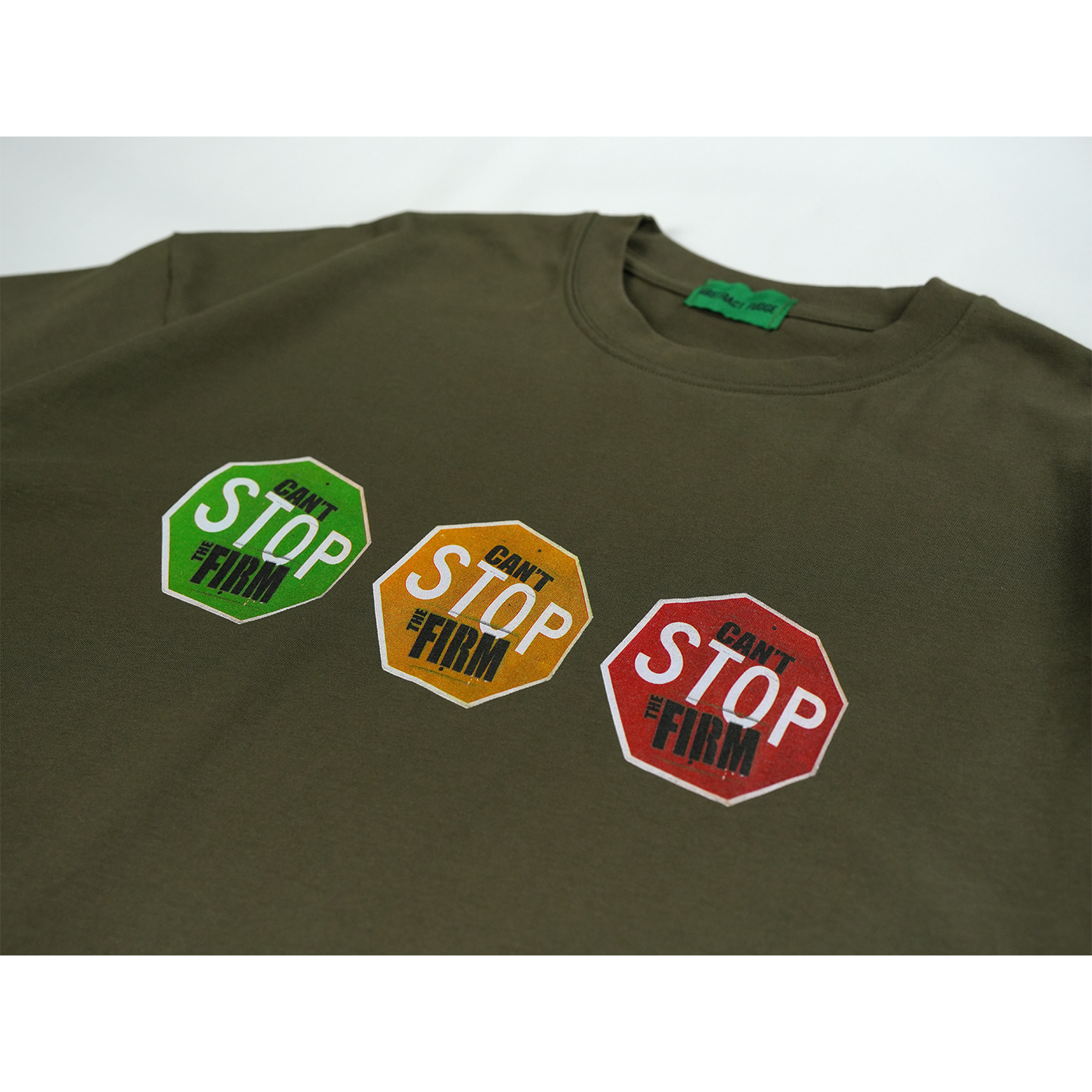 unused can't stop the firm tee khaki 8.ioz