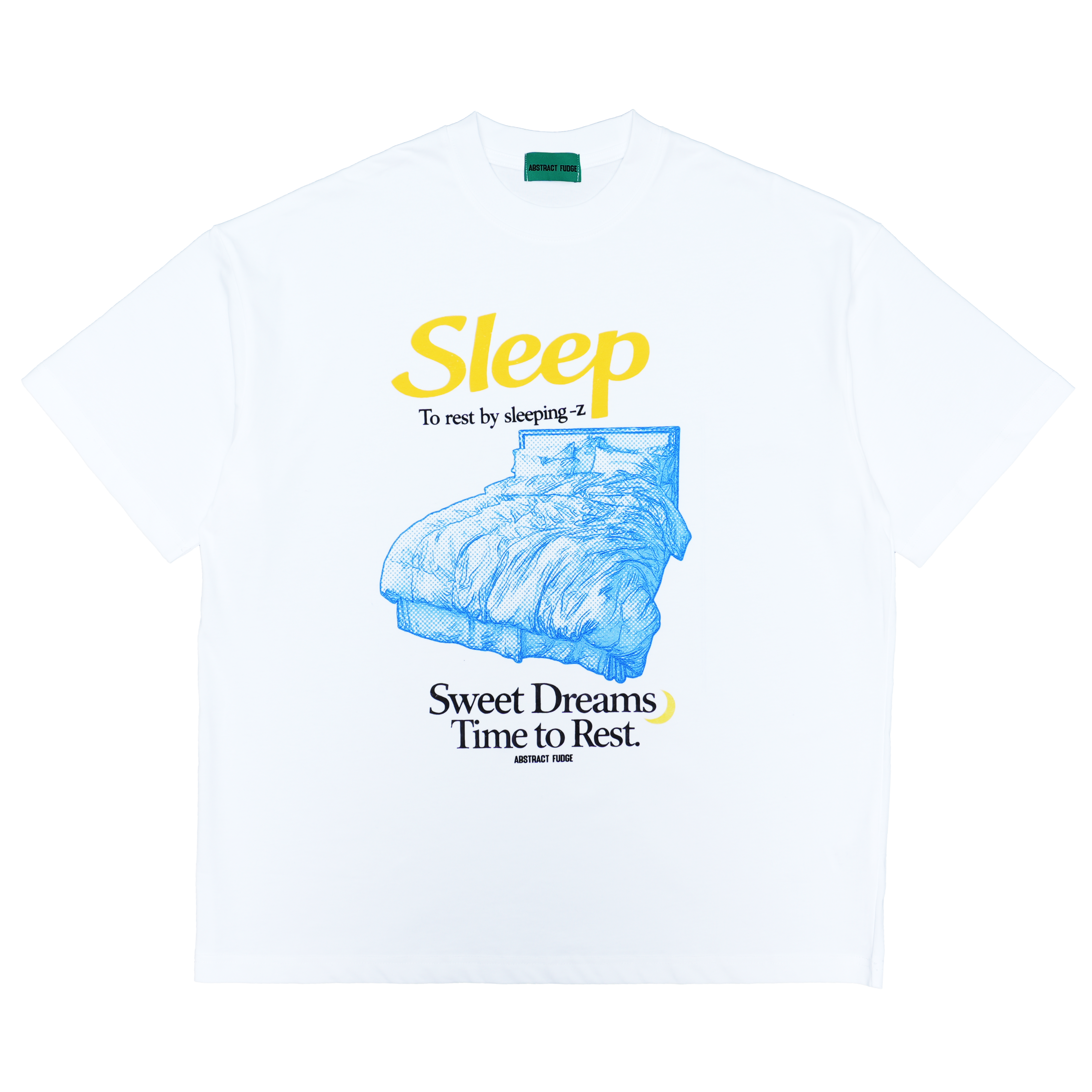 unused sleep Tee White 8.1oz – ABSTRACT FUDGE